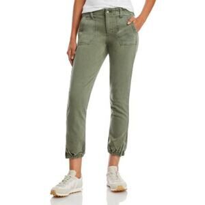 Paige Mayslie Pants Women's Sz 25 Cropped Jogger Vintage Ivy Green Patch Pockets